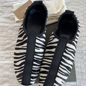 Rachel Comey Zebra Print Slip-On Pony Hair Loafers